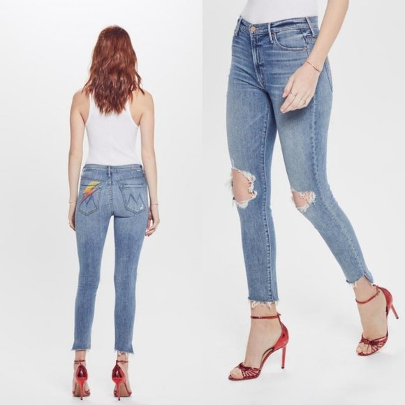 MOTHER Stunner Ankle Step Fray in Helter Skelter High Rise 24 - Picture 7 of 16